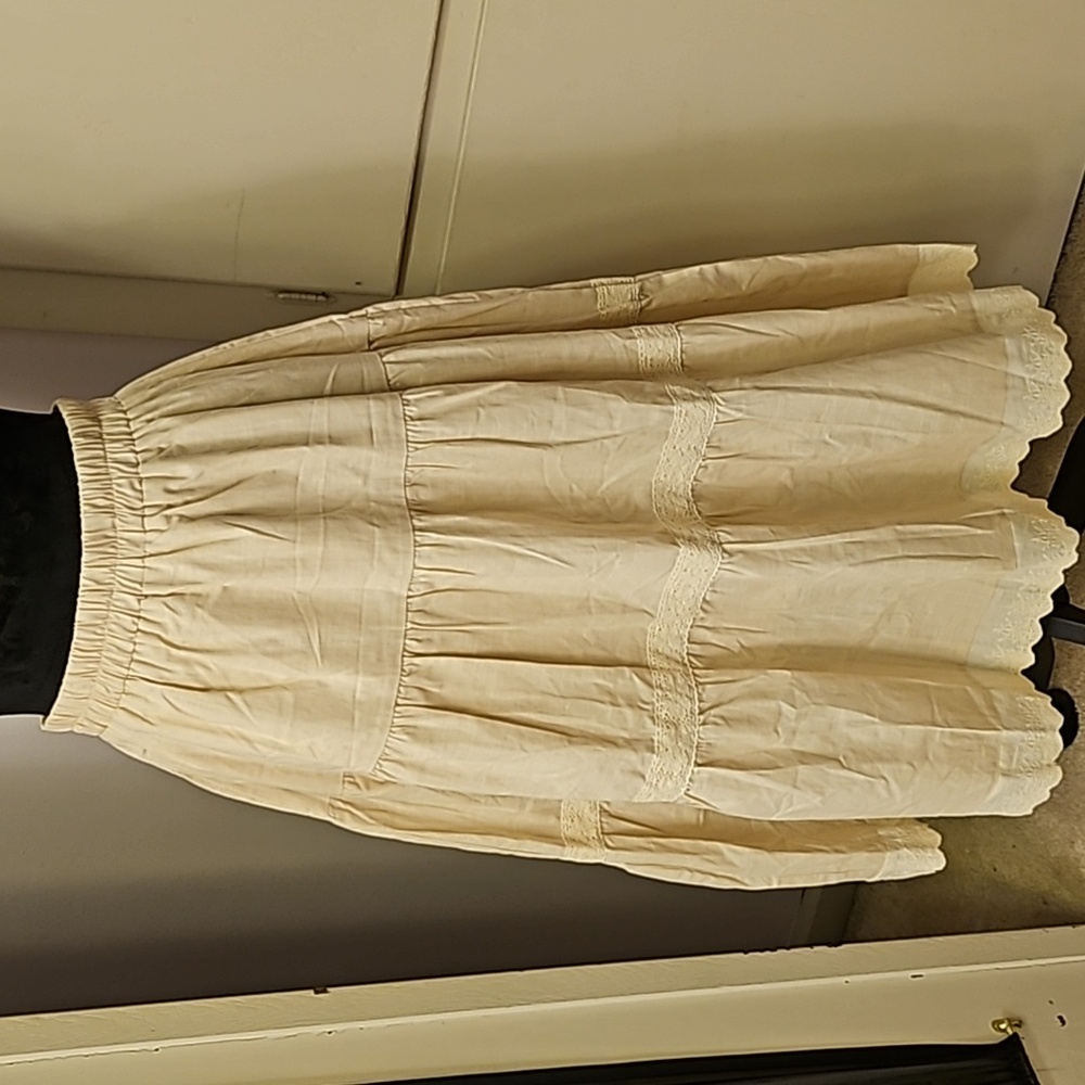 Cottagecore Tiered  1000% cotton Skirt L